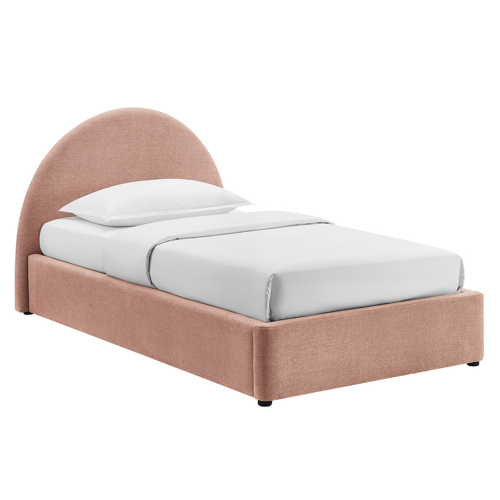 Resort Twin Arched Upholstered Fabric Storage Platform Bed Frame by Modway