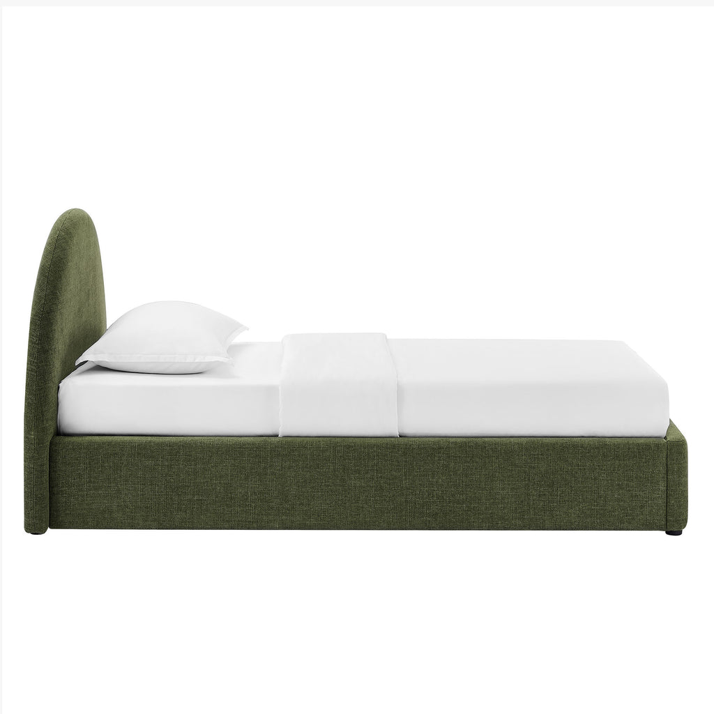 Resort Twin Arched Upholstered Fabric Storage Platform Bed Frame by Modway
