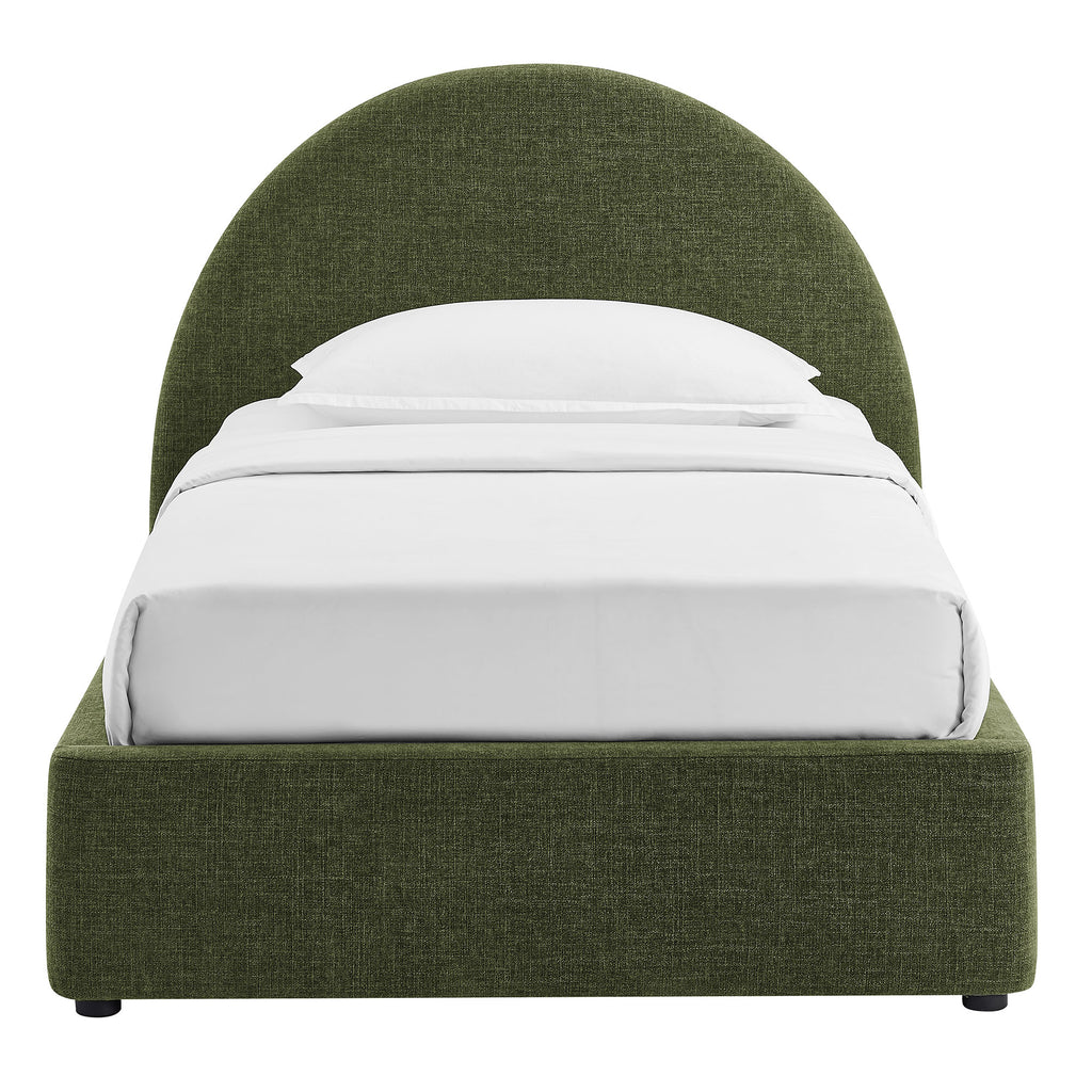 Resort Twin Arched Upholstered Fabric Storage Platform Bed Frame by Modway