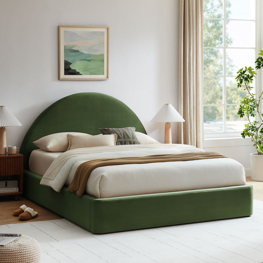 Resort Full Arched Performance Velvet Storage Platform Bed Frame by Modway