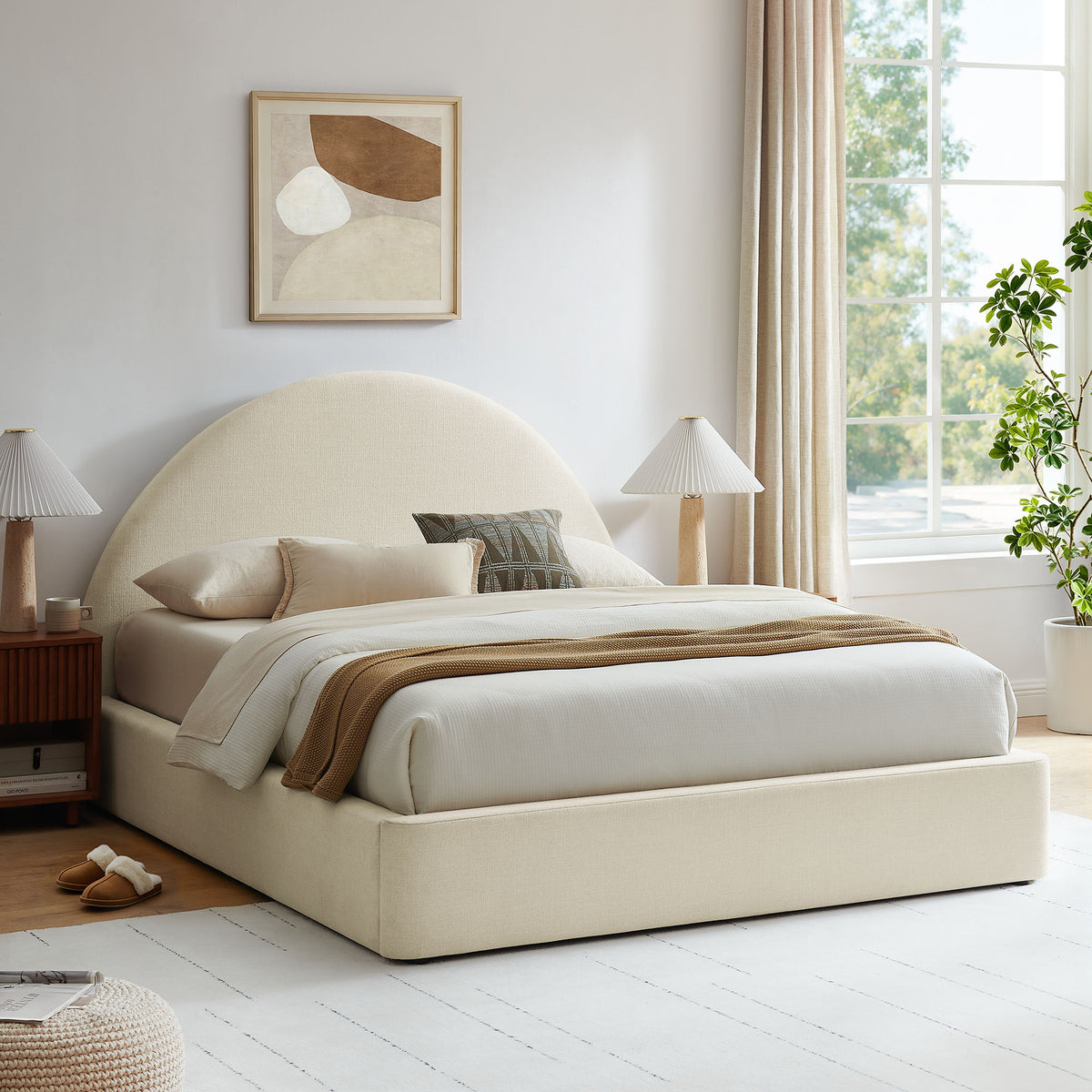 Resort Full Arched Upholstered Fabric Storage Platform Bed Frame by Modway
