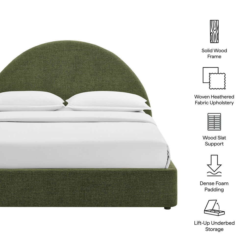 Resort Full Arched Upholstered Fabric Storage Platform Bed Frame by Modway