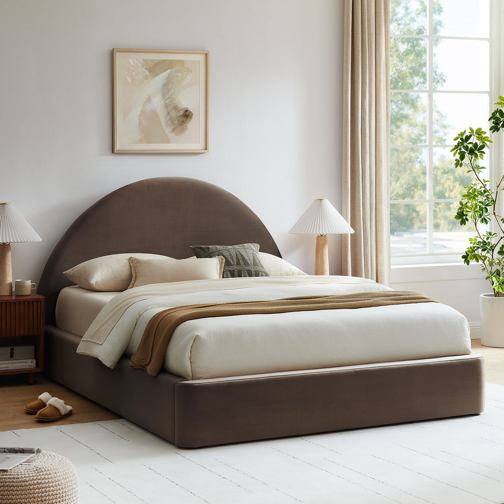 Resort Queen Arched Performance Velvet Storage Platform Bed Frame by Modway