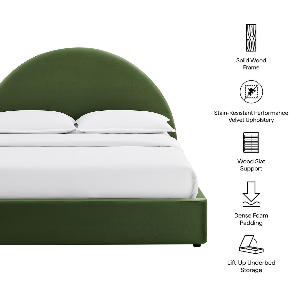 Resort Queen Arched Performance Velvet Storage Platform Bed Frame by Modway