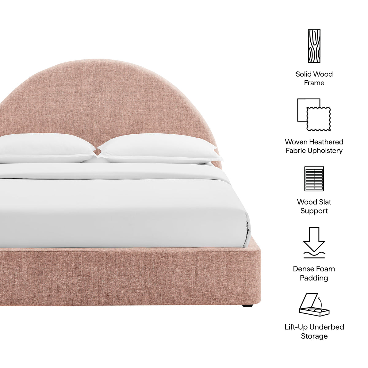Resort Queen Arched Upholstered Fabric Storage Platform Bed Frame by Modway