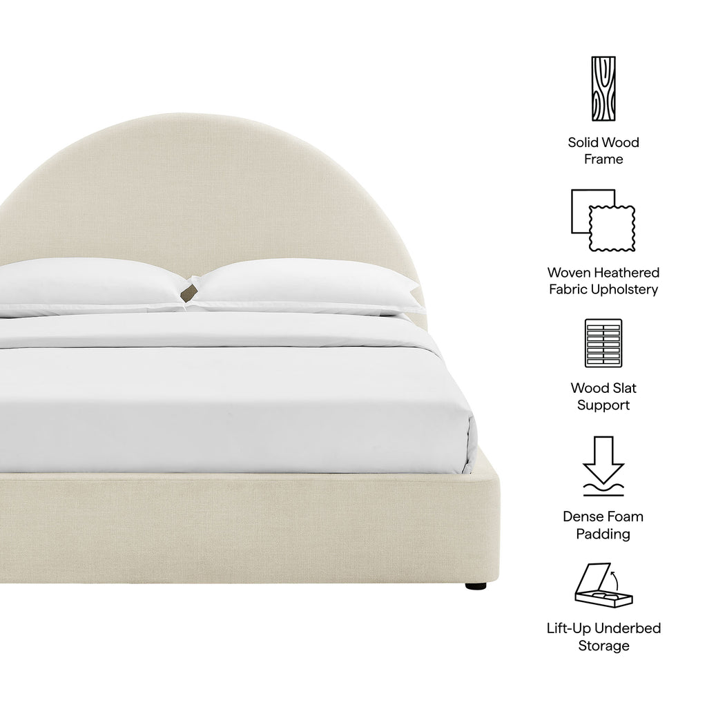 Resort Queen Arched Upholstered Fabric Storage Platform Bed Frame by Modway