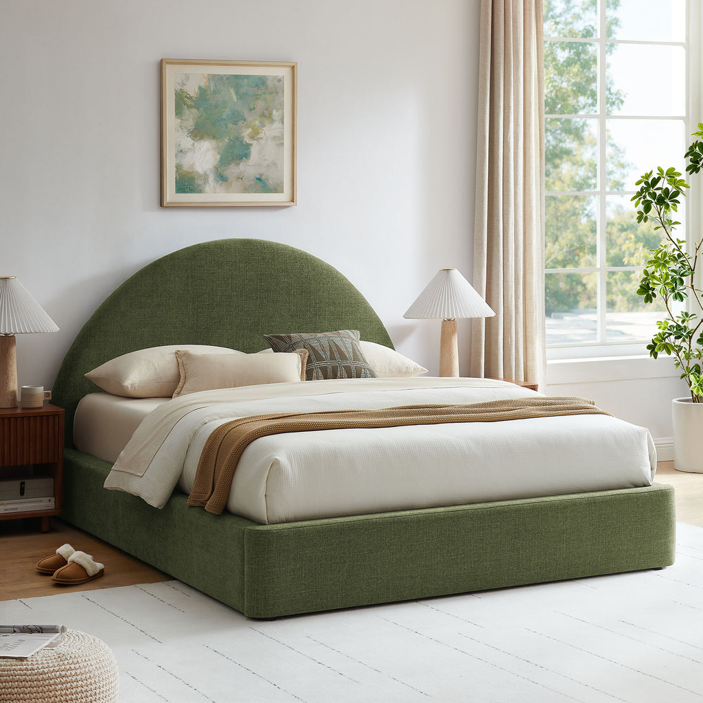 Resort Queen Arched Upholstered Fabric Storage Platform Bed Frame by Modway