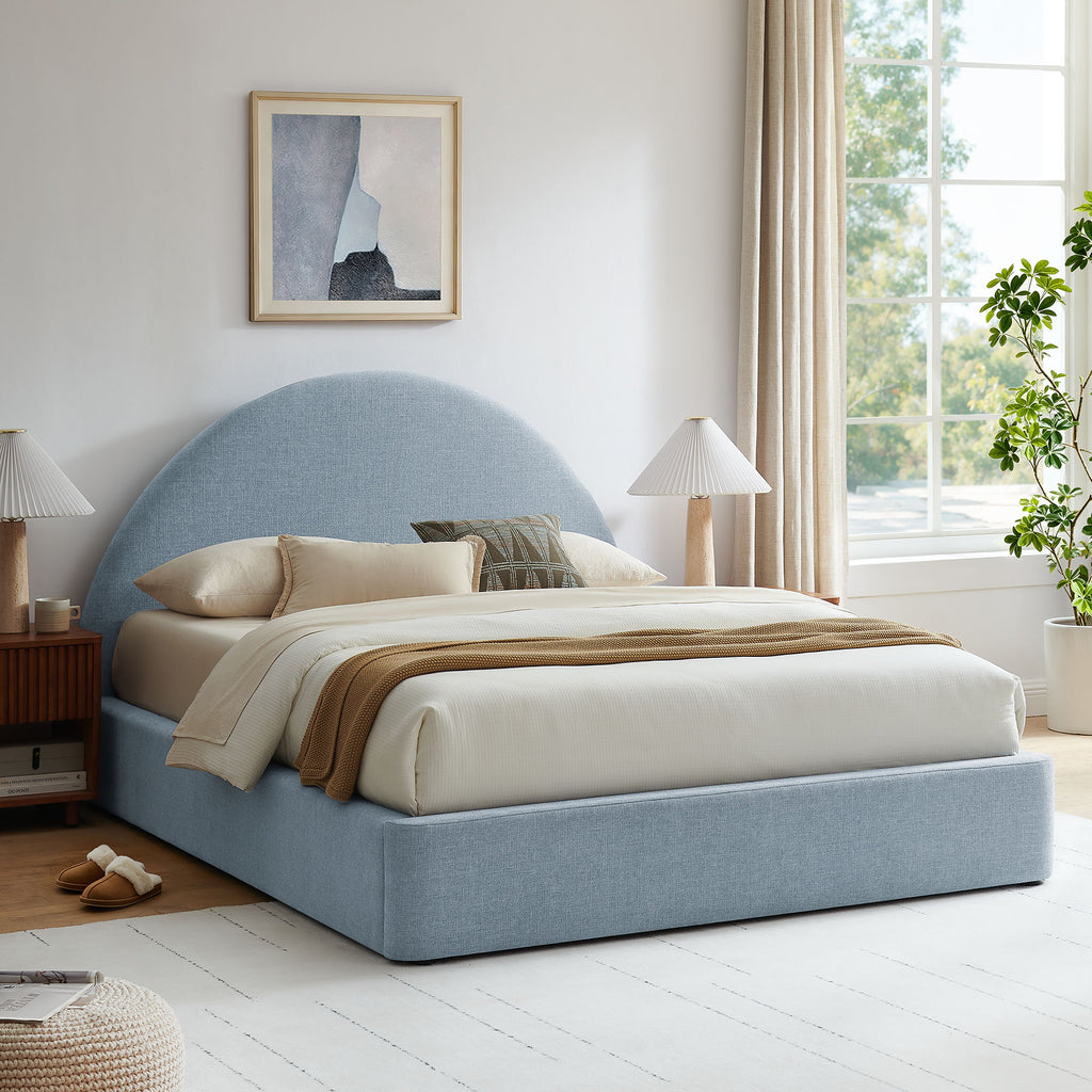 Resort Queen Arched Upholstered Fabric Storage Platform Bed Frame by Modway
