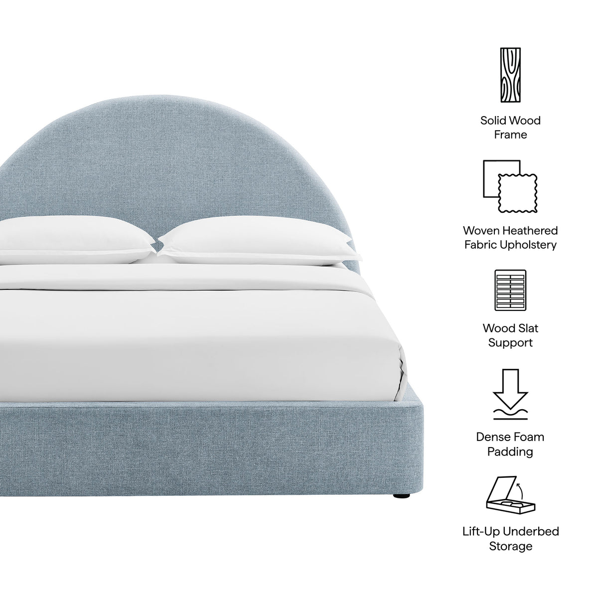 Resort Queen Arched Upholstered Fabric Storage Platform Bed Frame by Modway