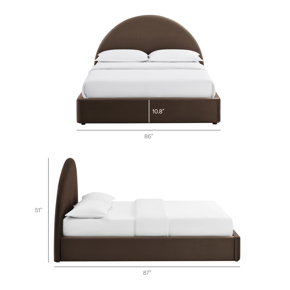 Resort King Arched Performance Velvet Storage Platform Bed Frame by Modway