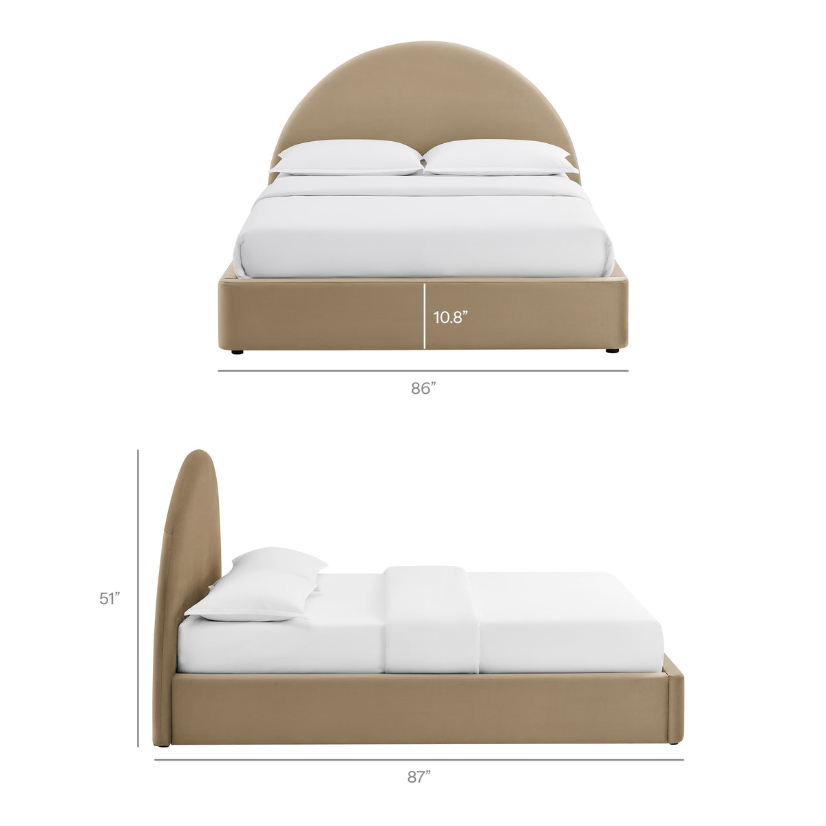 Resort King Arched Performance Velvet Storage Platform Bed Frame by Modway