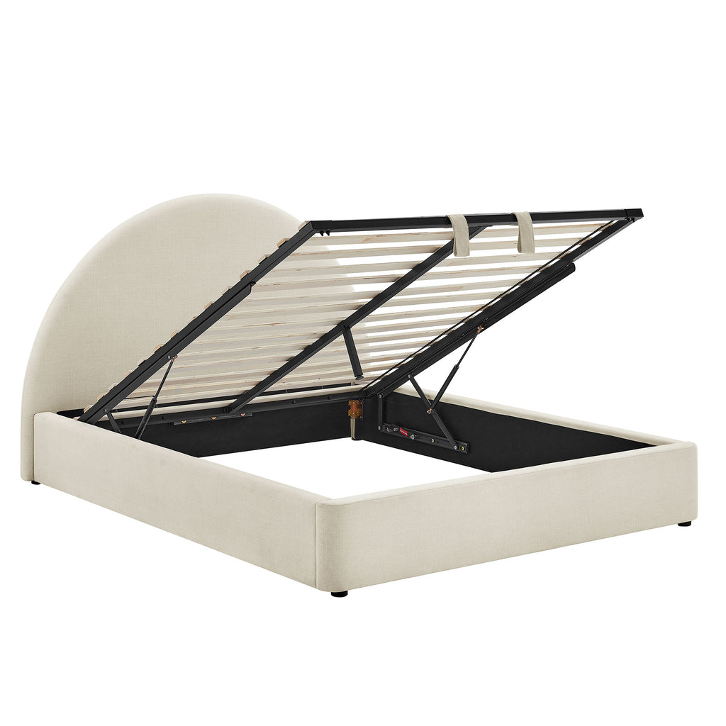 Resort King Arched Upholstered Fabric Storage Platform Bed Frame by Modway