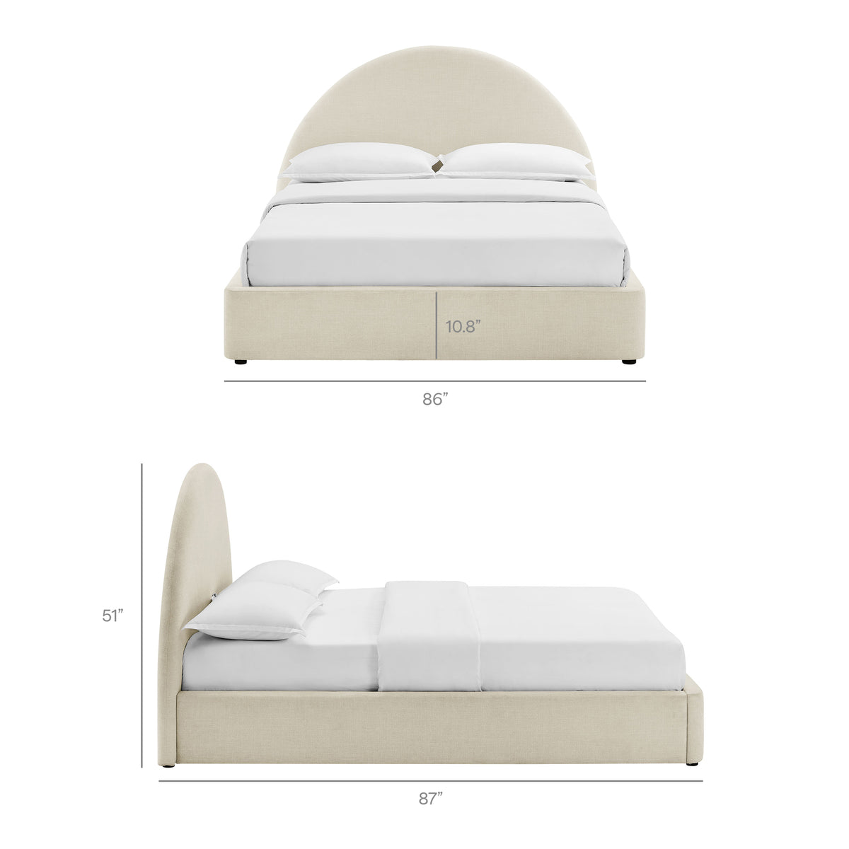 Resort King Arched Upholstered Fabric Storage Platform Bed Frame by Modway