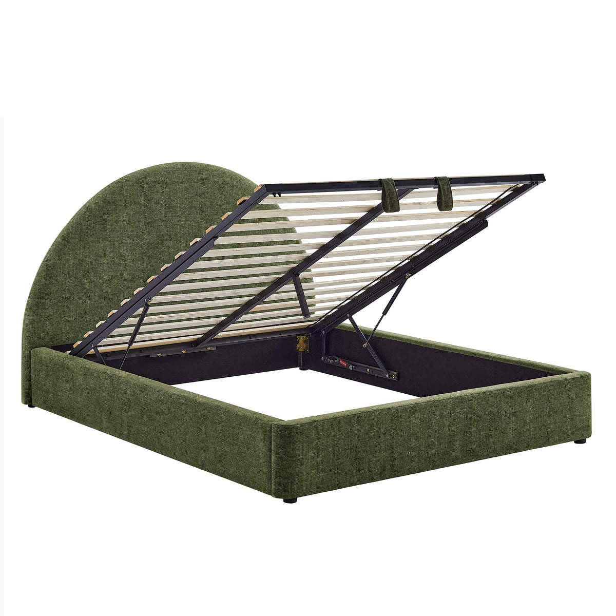 Resort King Arched Upholstered Fabric Storage Platform Bed Frame by Modway