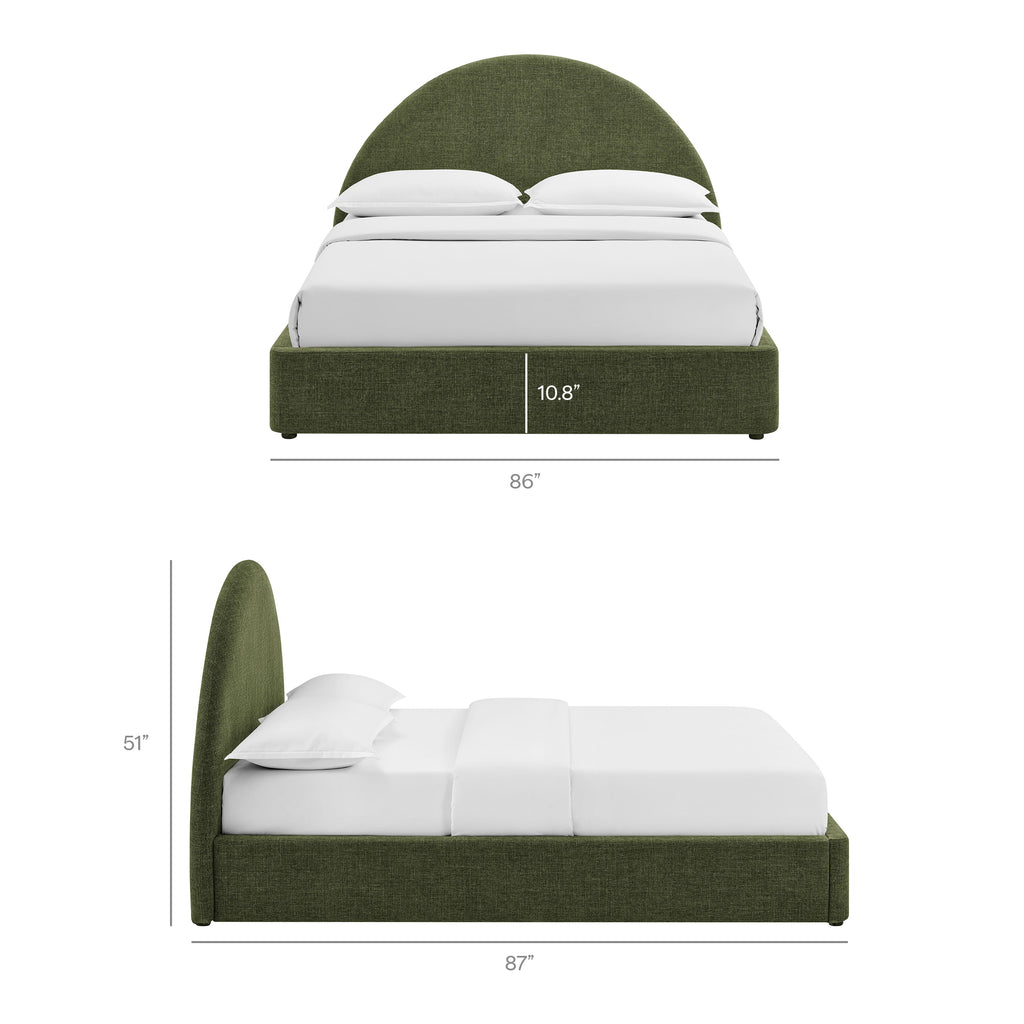 Resort King Arched Upholstered Fabric Storage Platform Bed Frame by Modway