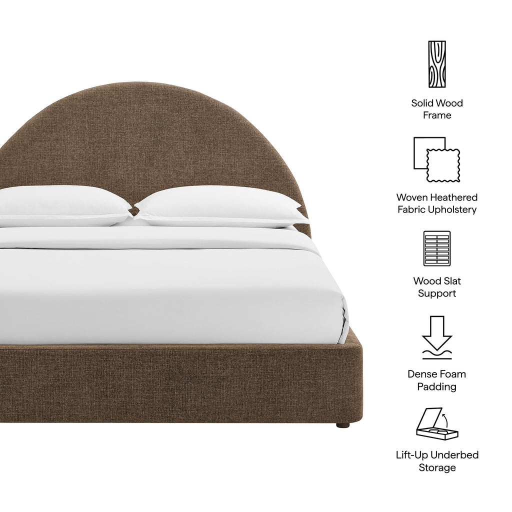 Resort King Arched Upholstered Fabric Storage Platform Bed Frame by Modway