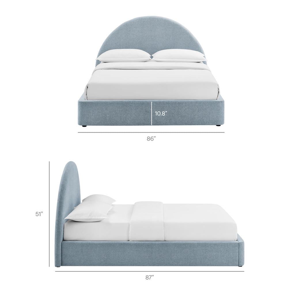 Resort King Arched Upholstered Fabric Storage Platform Bed Frame by Modway