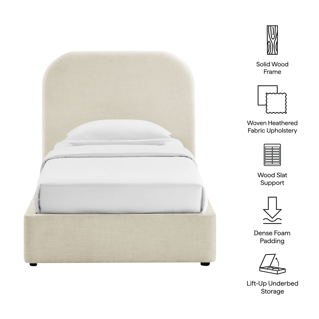 Keynote Twin Fabric Upholstered Storage Platform Bed Frame by Modway