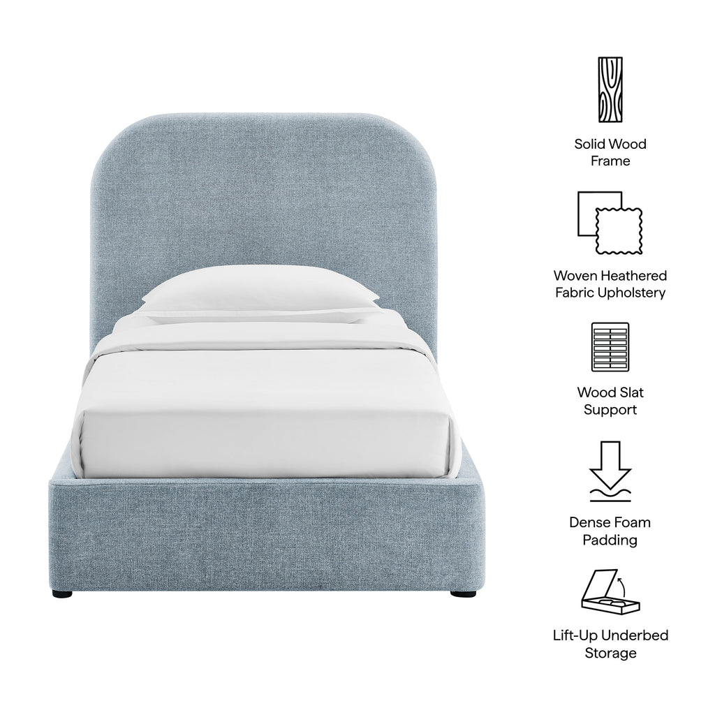 Keynote Twin Fabric Upholstered Storage Platform Bed Frame by Modway