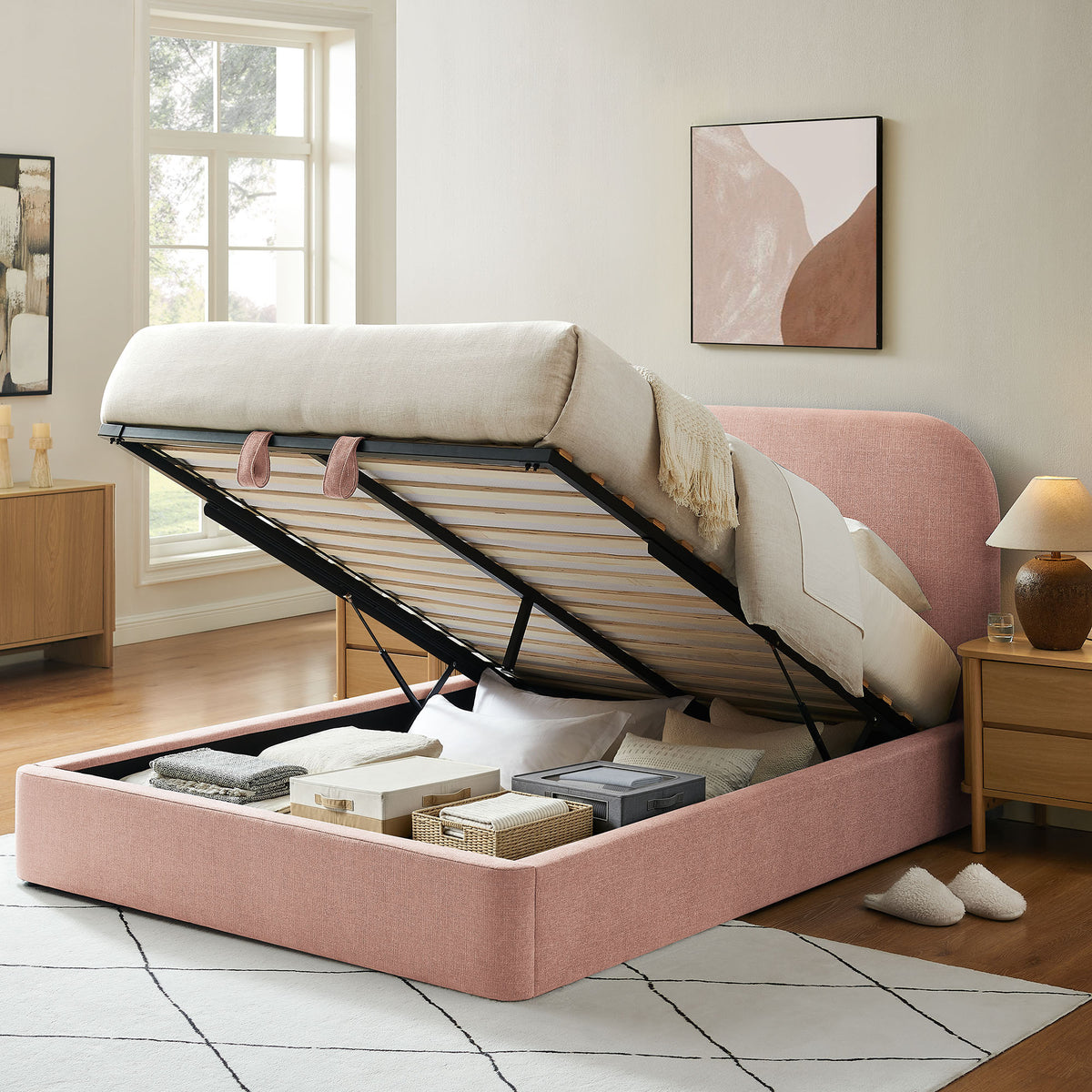 Keynote Full Fabric Upholstered Storage Platform Bed Frame by Modway