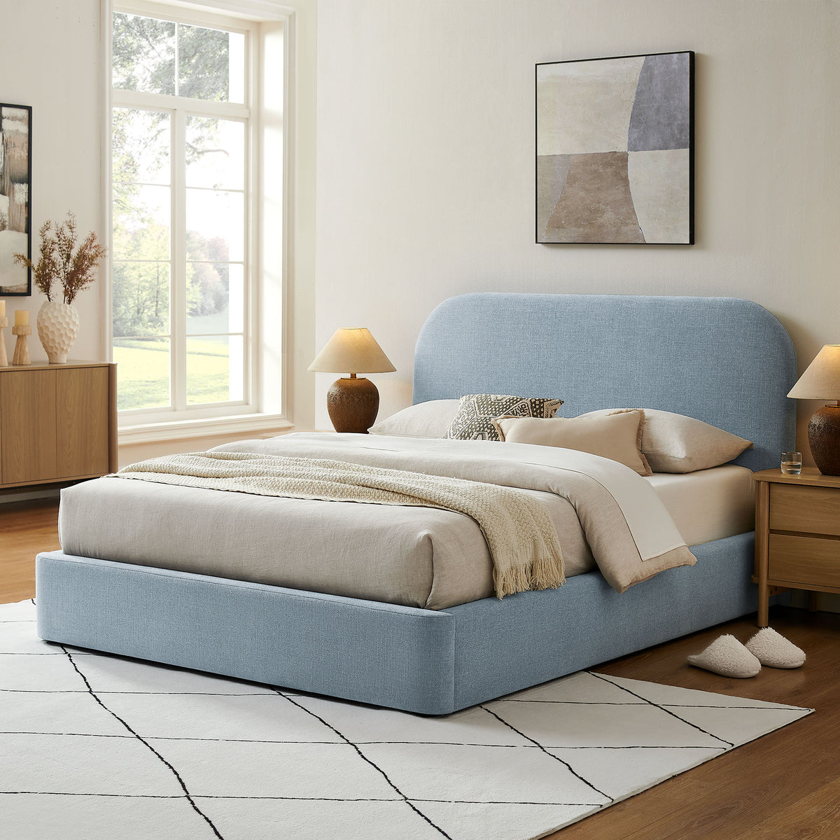 Keynote Full Fabric Upholstered Storage Platform Bed Frame by Modway