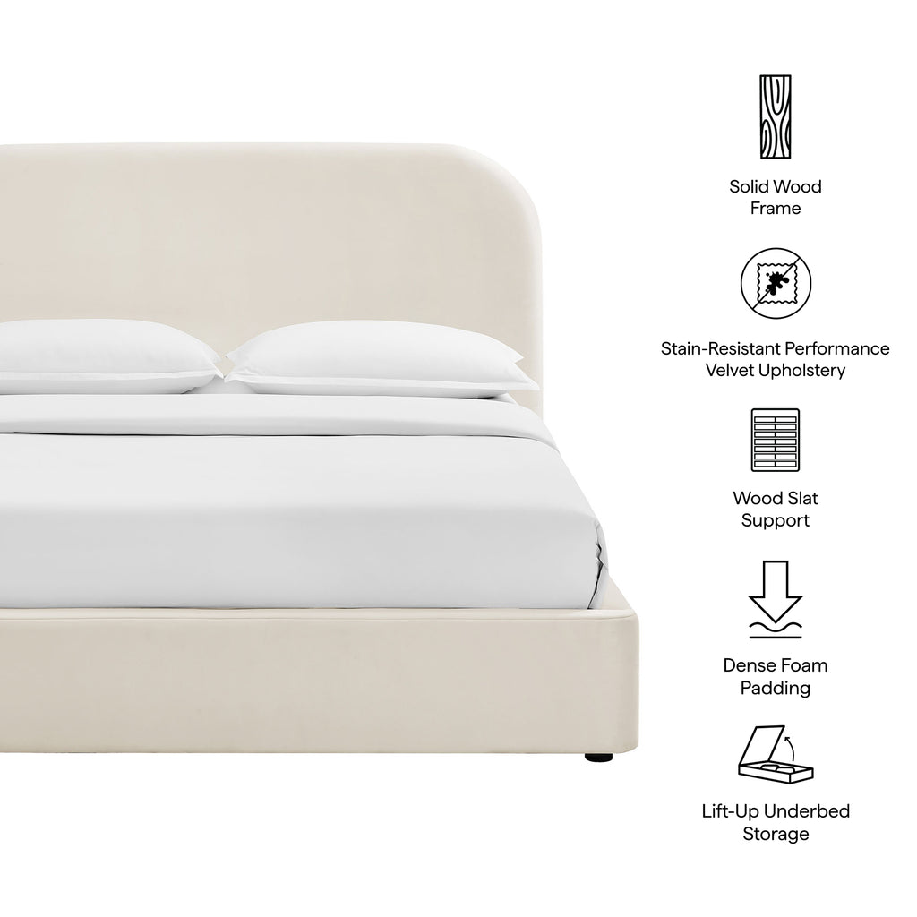 Keynote Queen Performance Velvet Storage Platform Bed Frame by Modway