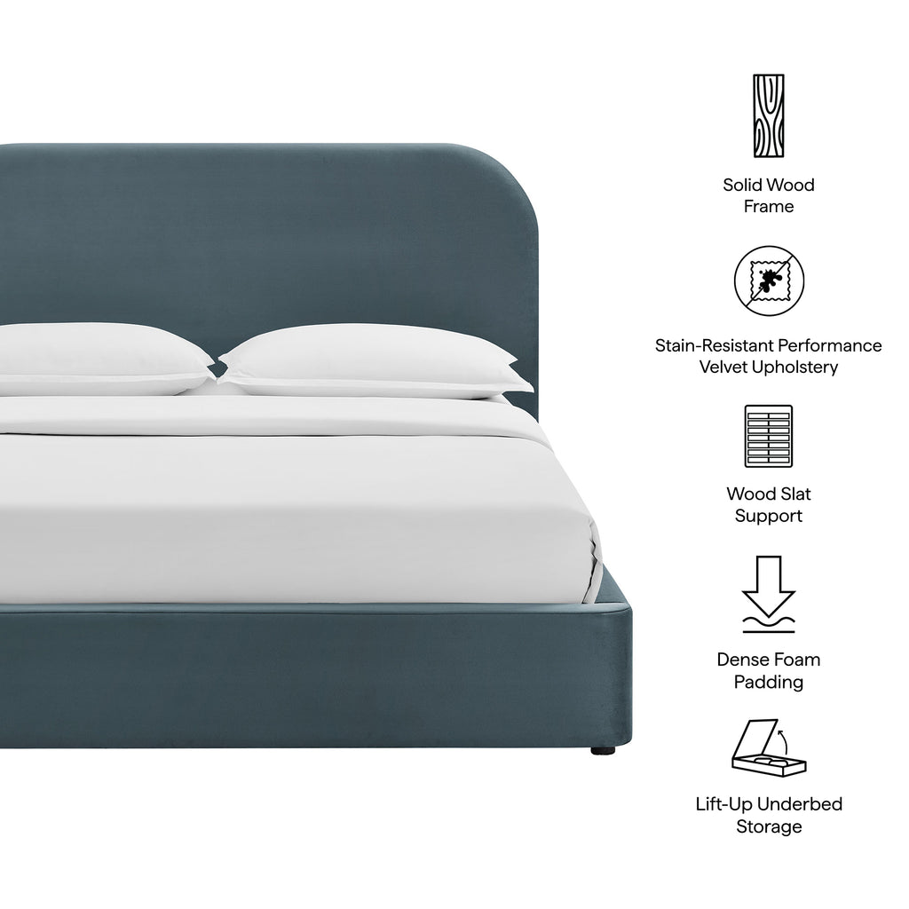 Keynote Queen Performance Velvet Storage Platform Bed Frame by Modway