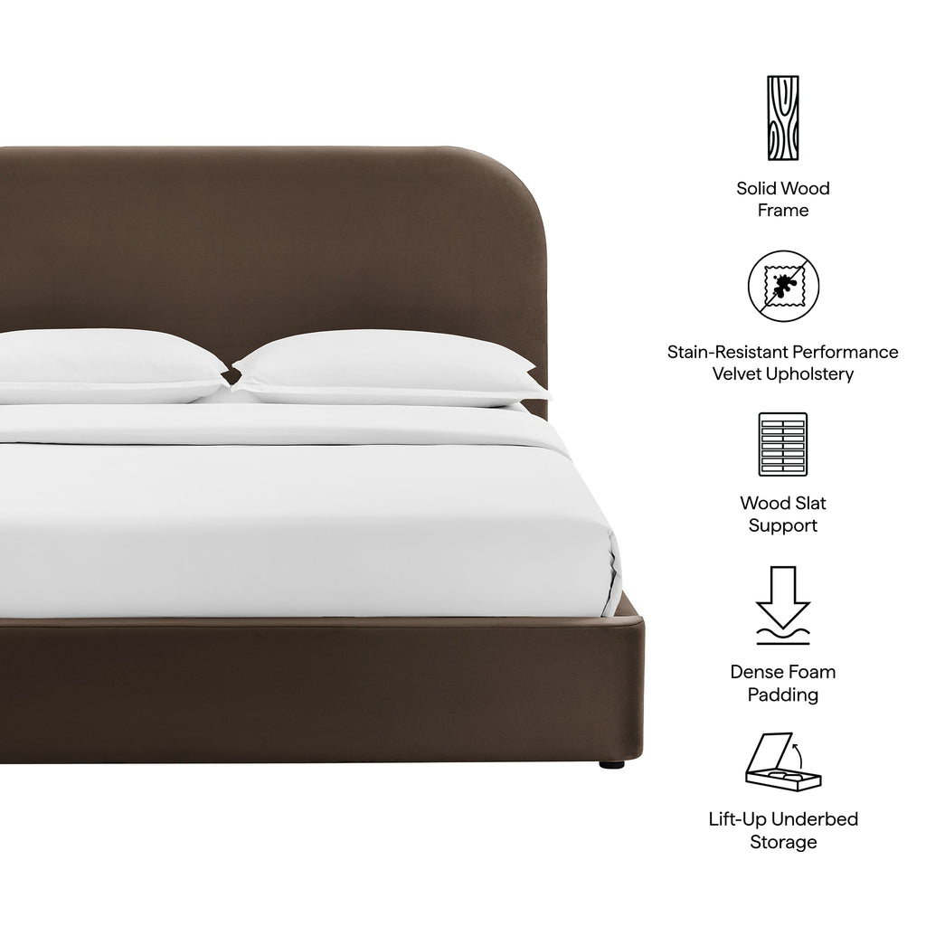 Keynote Queen Performance Velvet Storage Platform Bed Frame by Modway