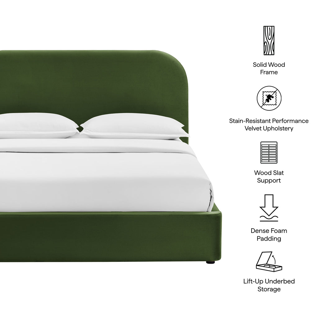 Keynote Queen Performance Velvet Storage Platform Bed Frame by Modway