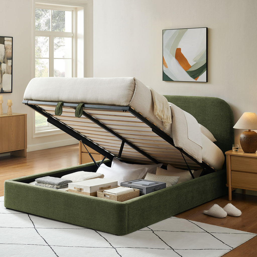 Keynote Queen Fabric Upholstered Storage Platform Bed Frame by Modway