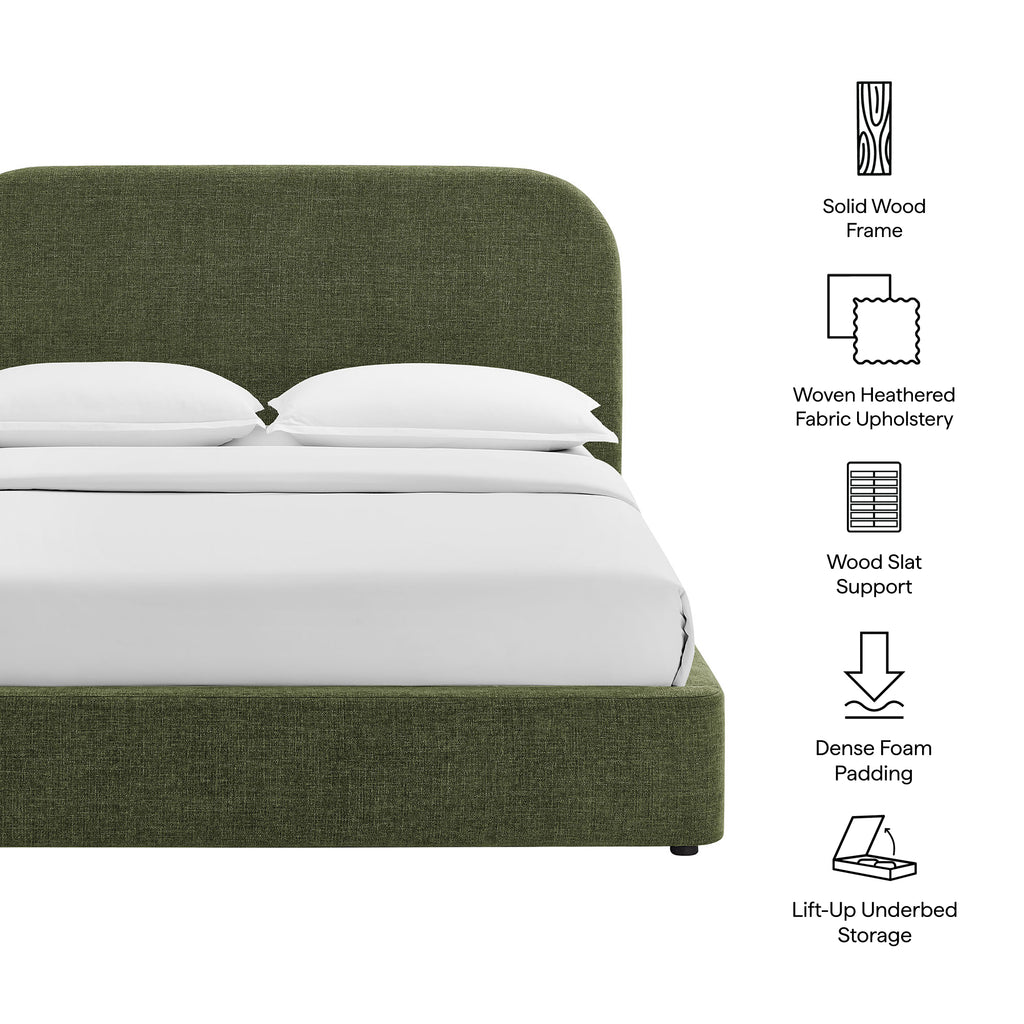 Keynote Queen Fabric Upholstered Storage Platform Bed Frame by Modway