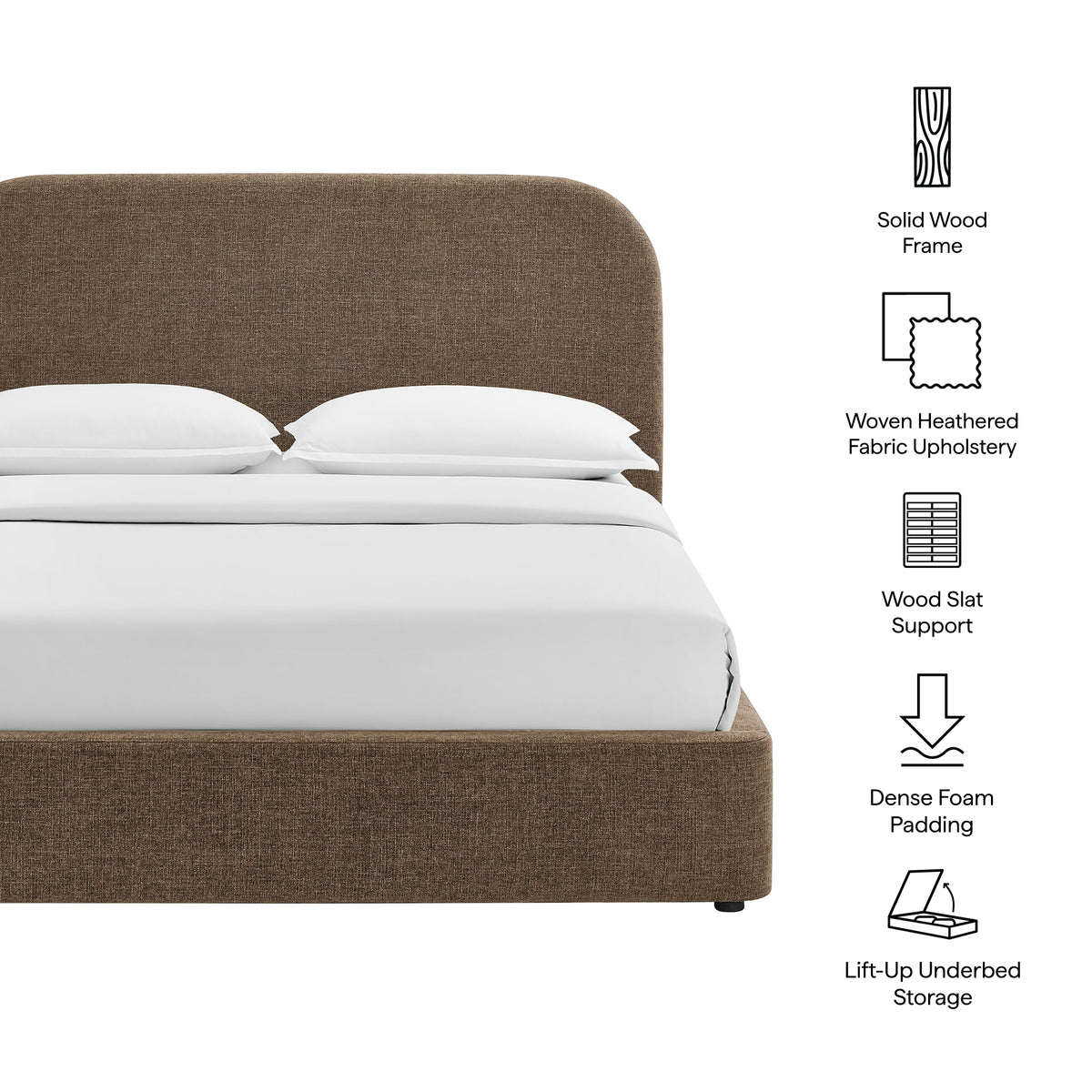 Keynote Queen Fabric Upholstered Storage Platform Bed Frame by Modway