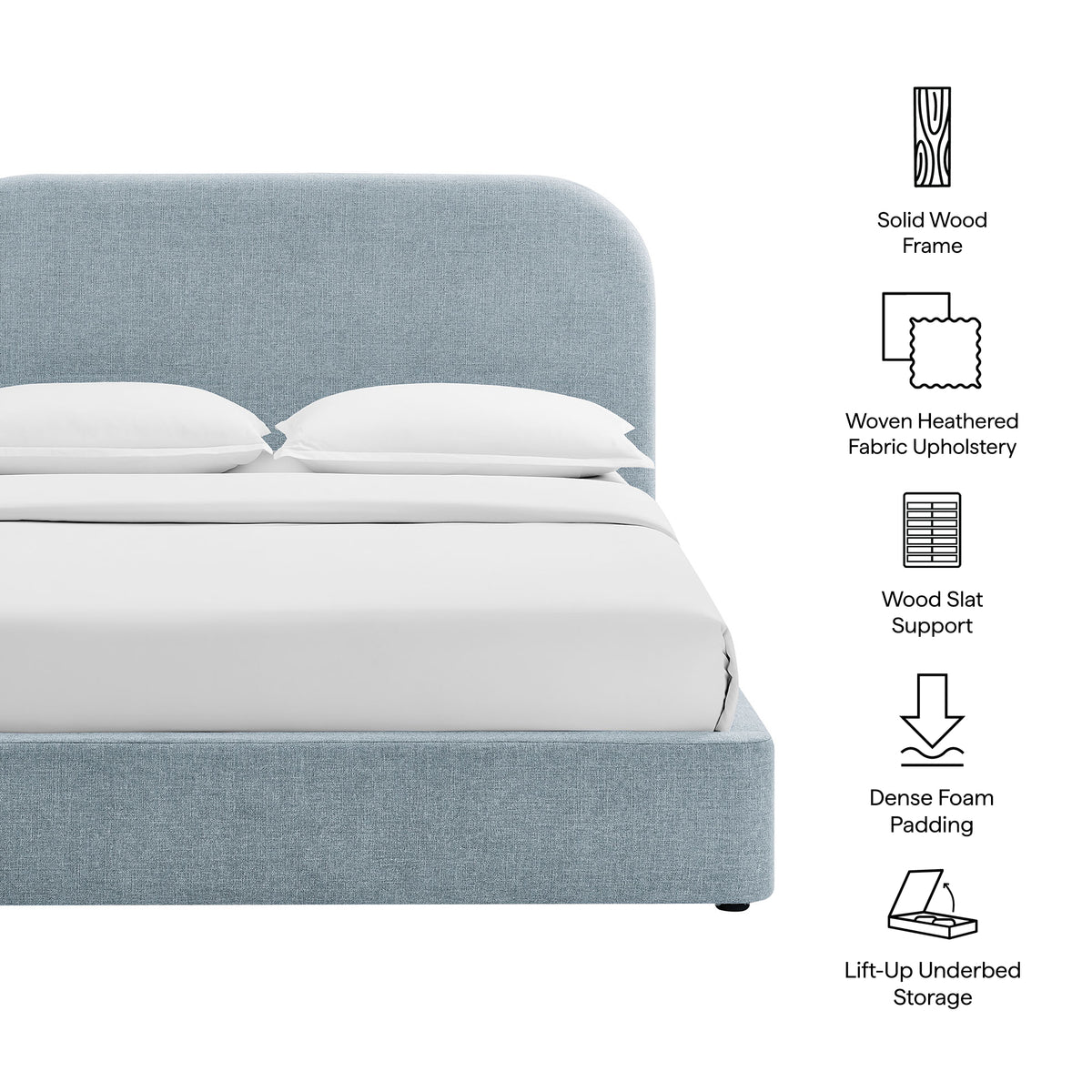 Keynote Queen Fabric Upholstered Storage Platform Bed Frame by Modway