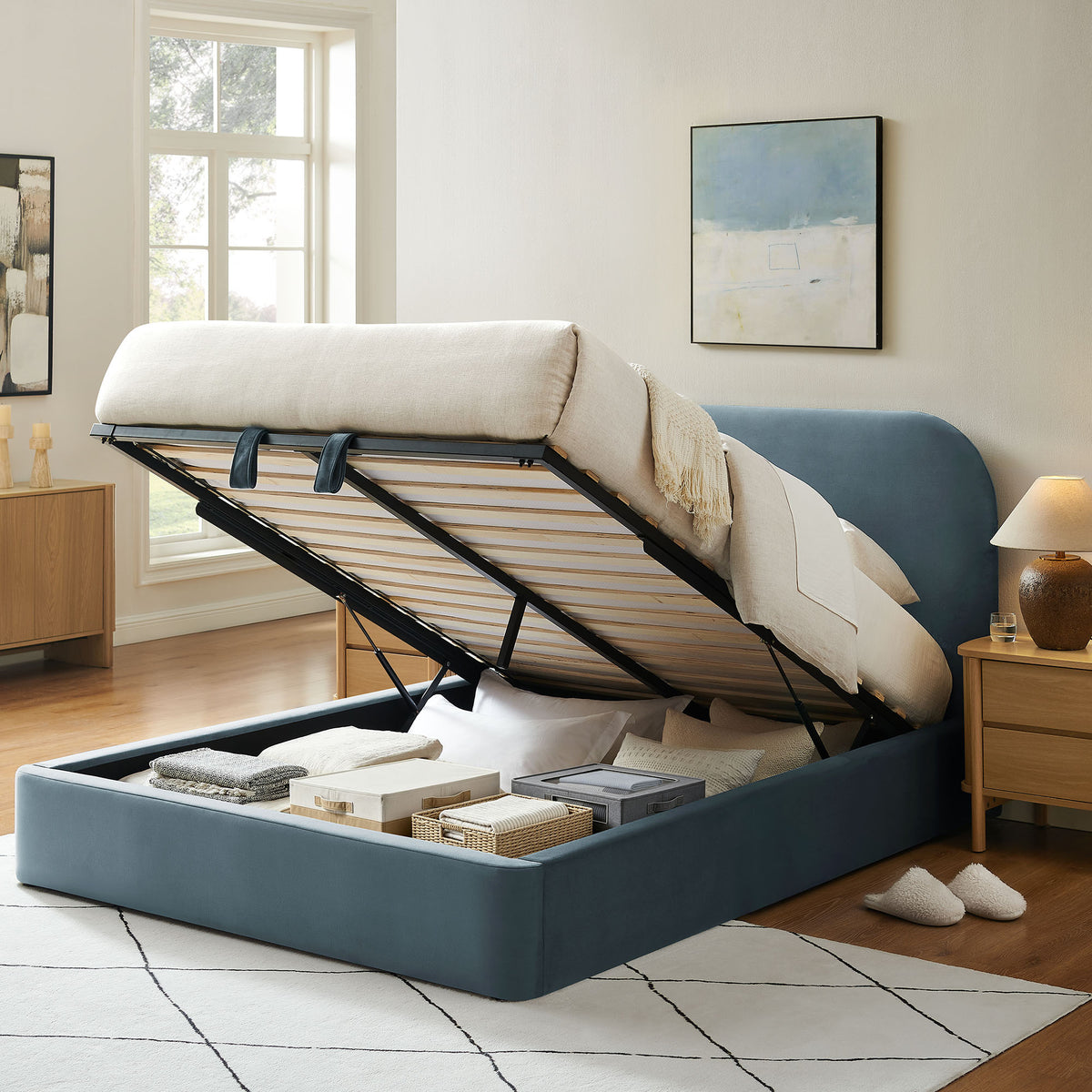 Keynote King Performance Velvet Storage Platform Bed Frame by Modway