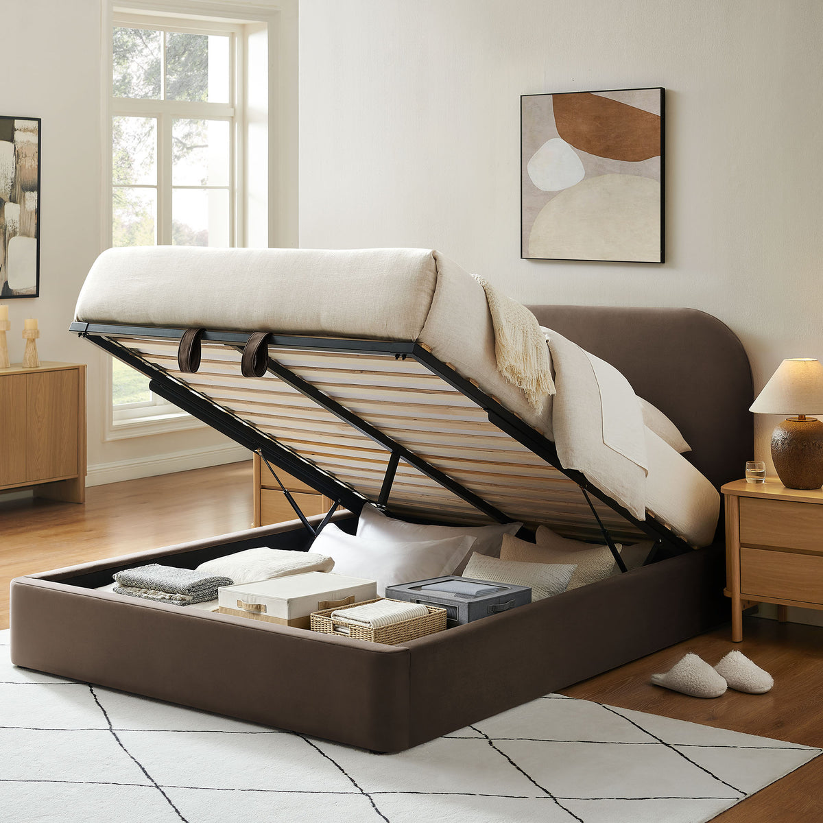 Keynote King Performance Velvet Storage Platform Bed Frame by Modway