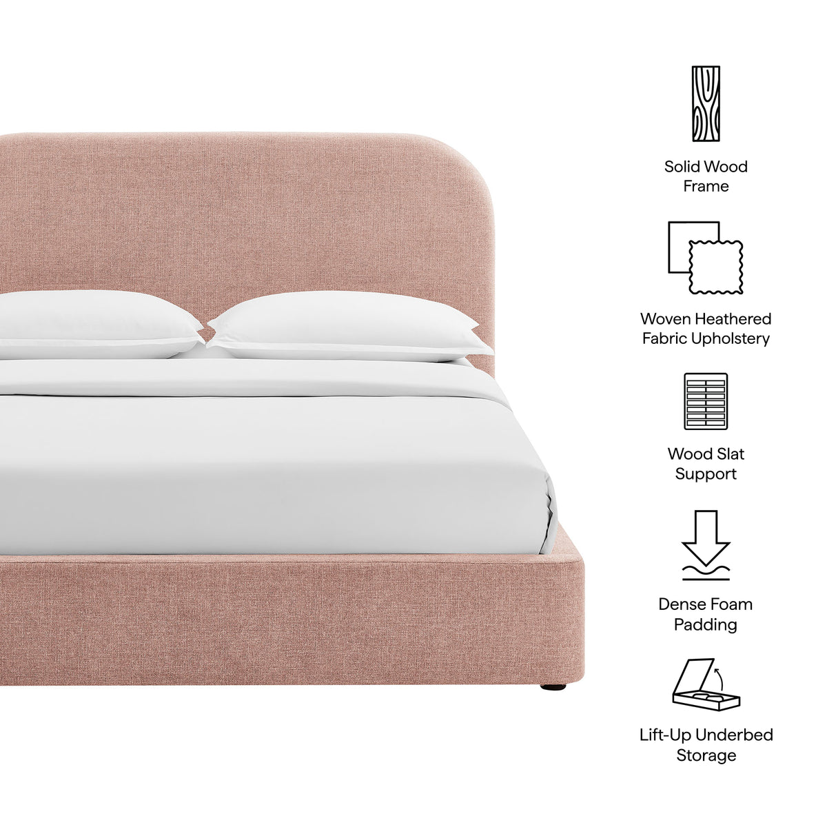 Keynote King Fabric Upholstered Storage Platform Bed Frame by Modway