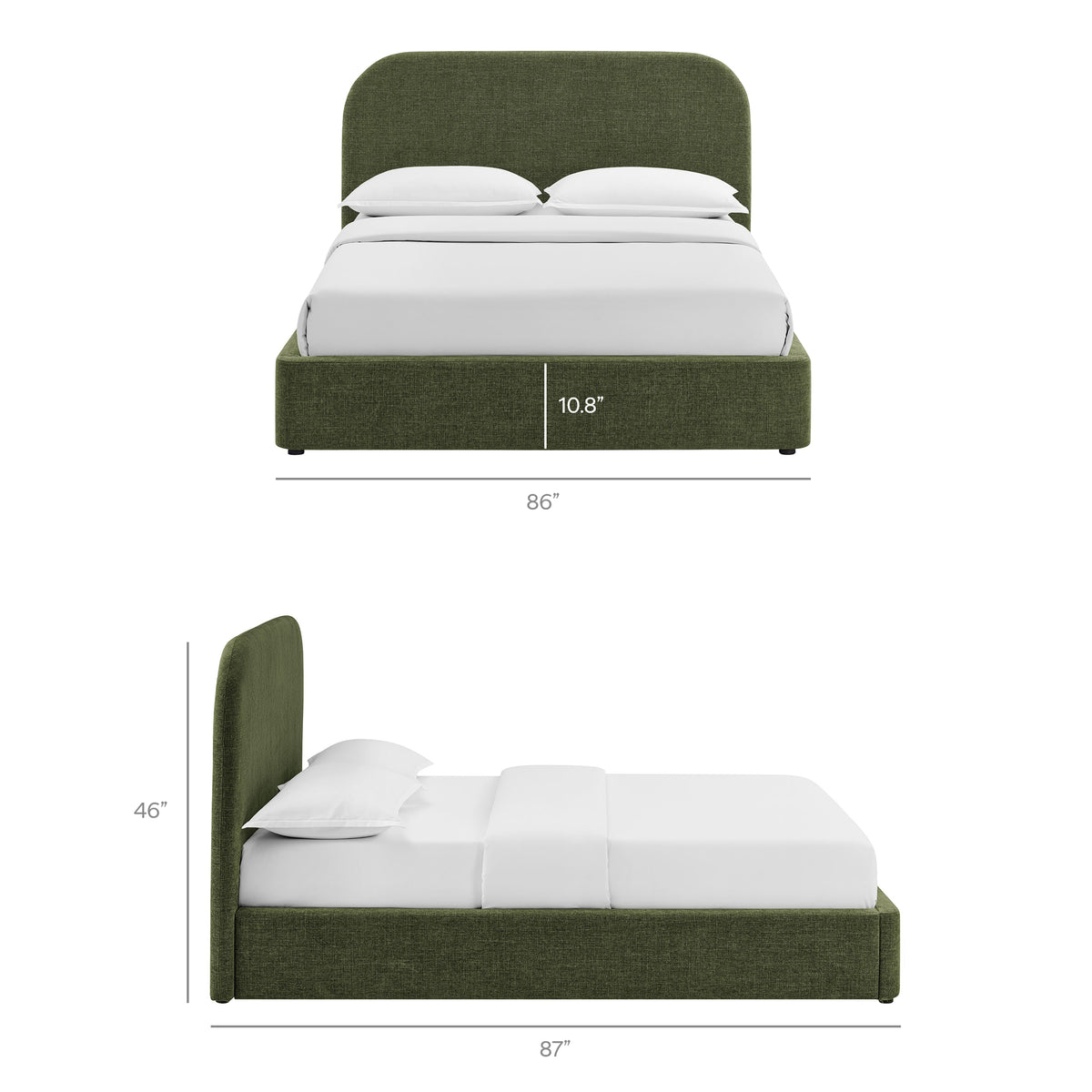 Keynote King Fabric Upholstered Storage Platform Bed Frame by Modway