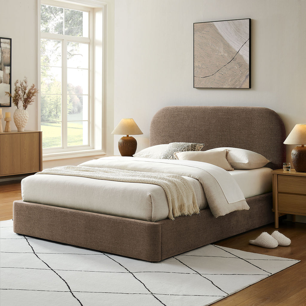 Keynote King Fabric Upholstered Storage Platform Bed Frame by Modway