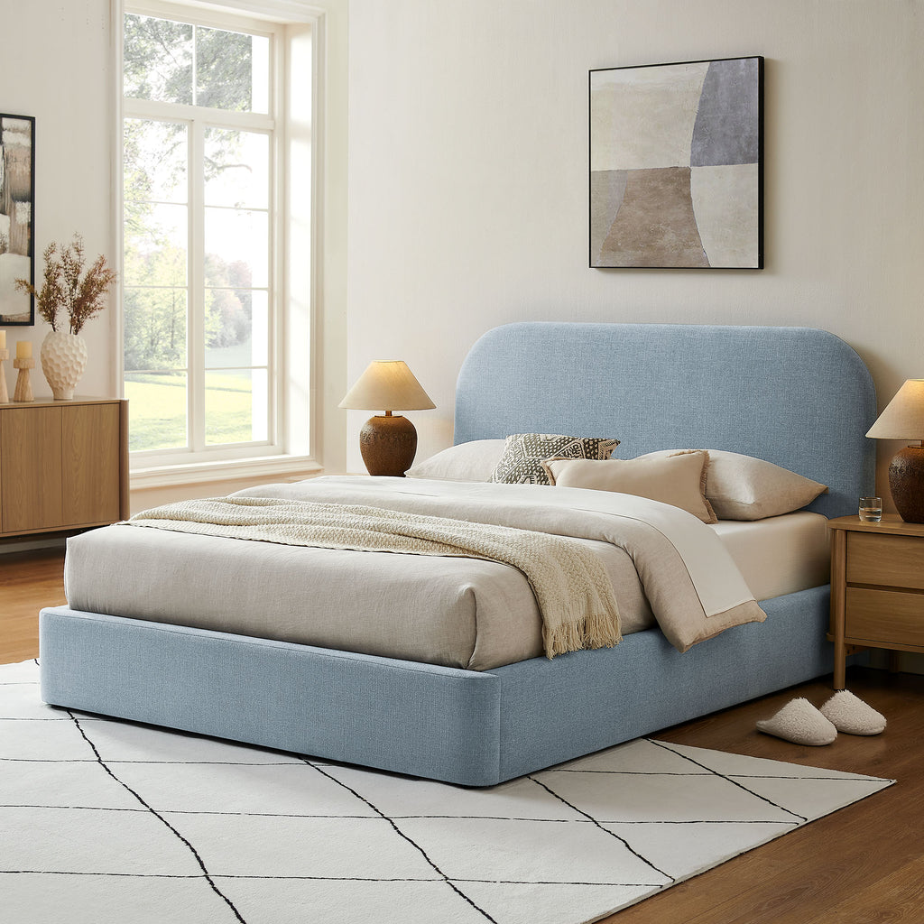 Keynote King Fabric Upholstered Storage Platform Bed Frame by Modway