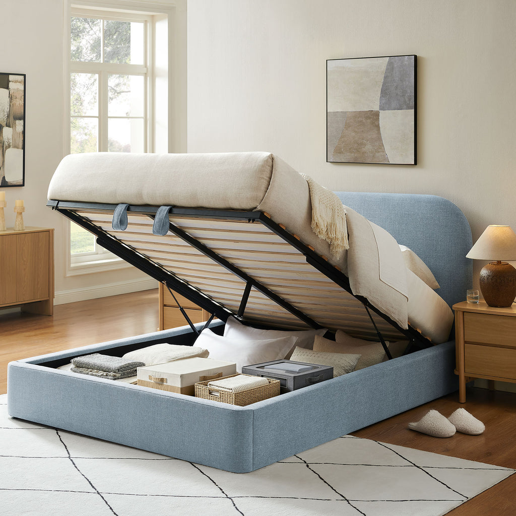 Keynote King Fabric Upholstered Storage Platform Bed Frame by Modway