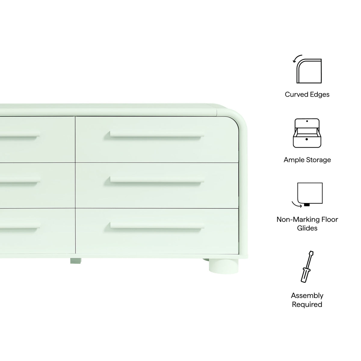 Bellamy Curved 6-Drawer Dresser by Modway