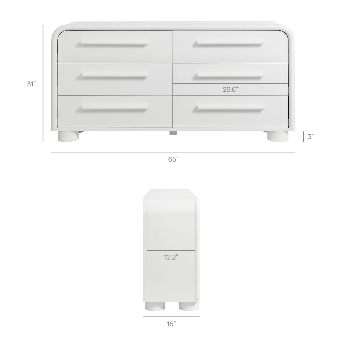 Bellamy Curved 6-Drawer Dresser by Modway