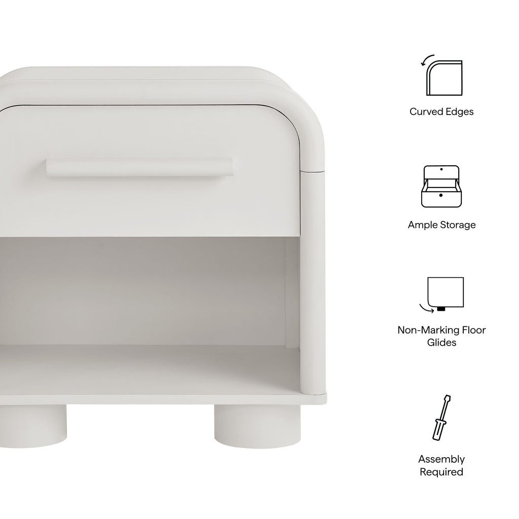 Bellamy Curved 1-Drawer Nightstand by Modway