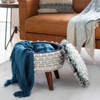 Matagami Beige Hand Woven Stool - Clearance
