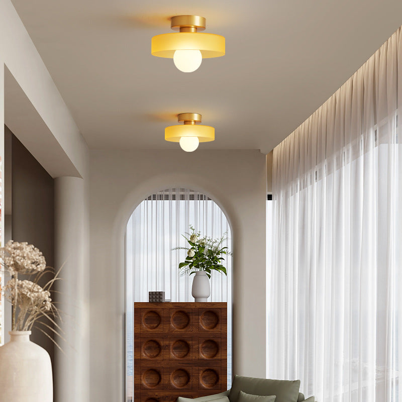 Bauhaus Glass LED Ceiling Light 1-Light Round Dimmable Indoor Fixture