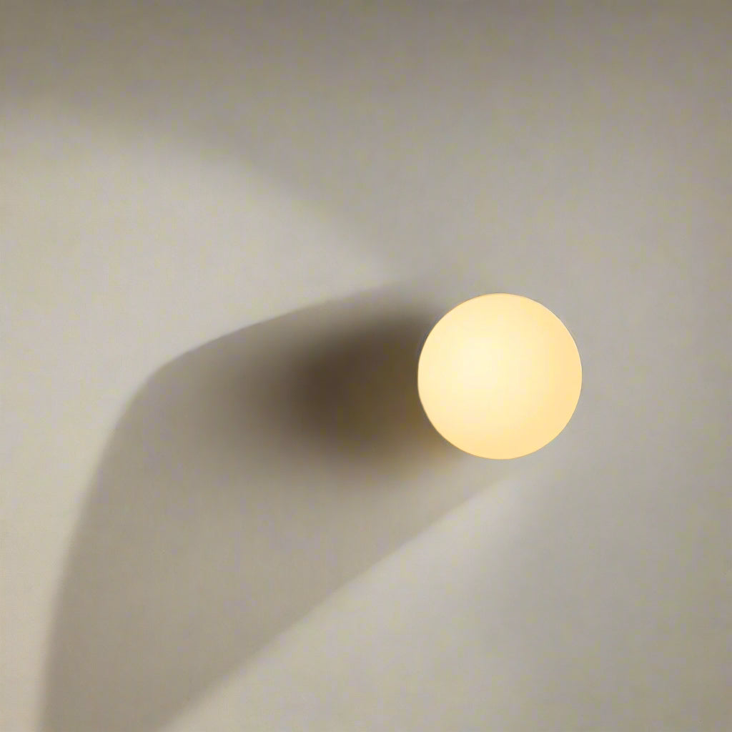 Minimalist Round Glass Wall Sconce LED 1-Light