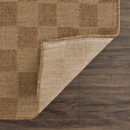 Kuval Checkered Brown Outdoor Rug