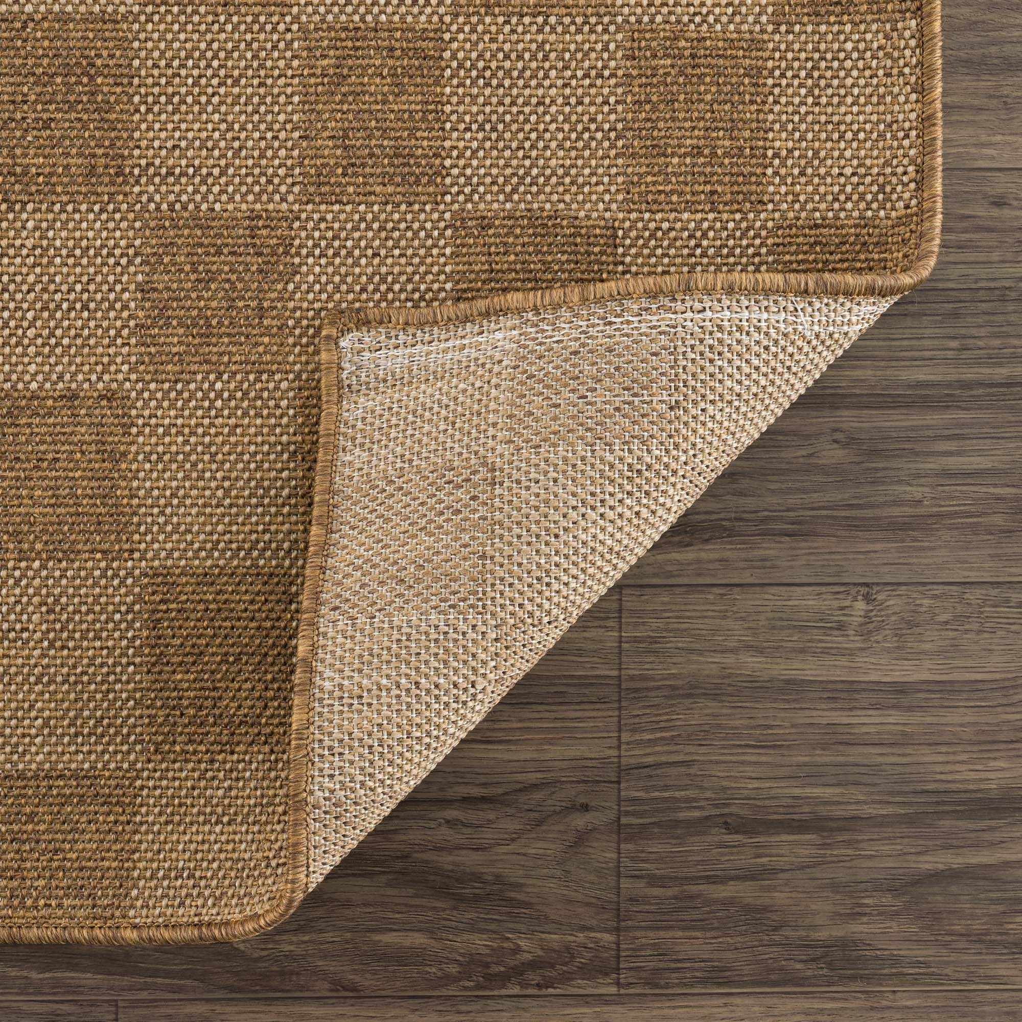 Kuval Checkered Brown Outdoor Rug
