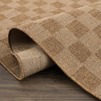 Kuval Checkered Brown Outdoor Rug