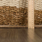 Kuval Checkered Brown Outdoor Rug
